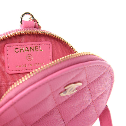 Chanel Caviar Quilted Round Clip On Coin Purse Pink 5 of 6