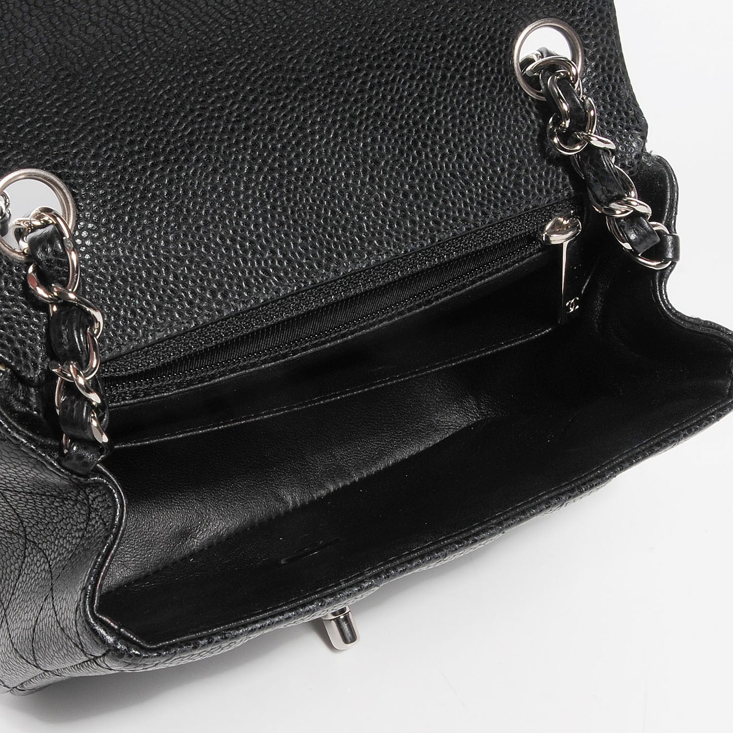 Caviar Quilted Mini Square Flap Black