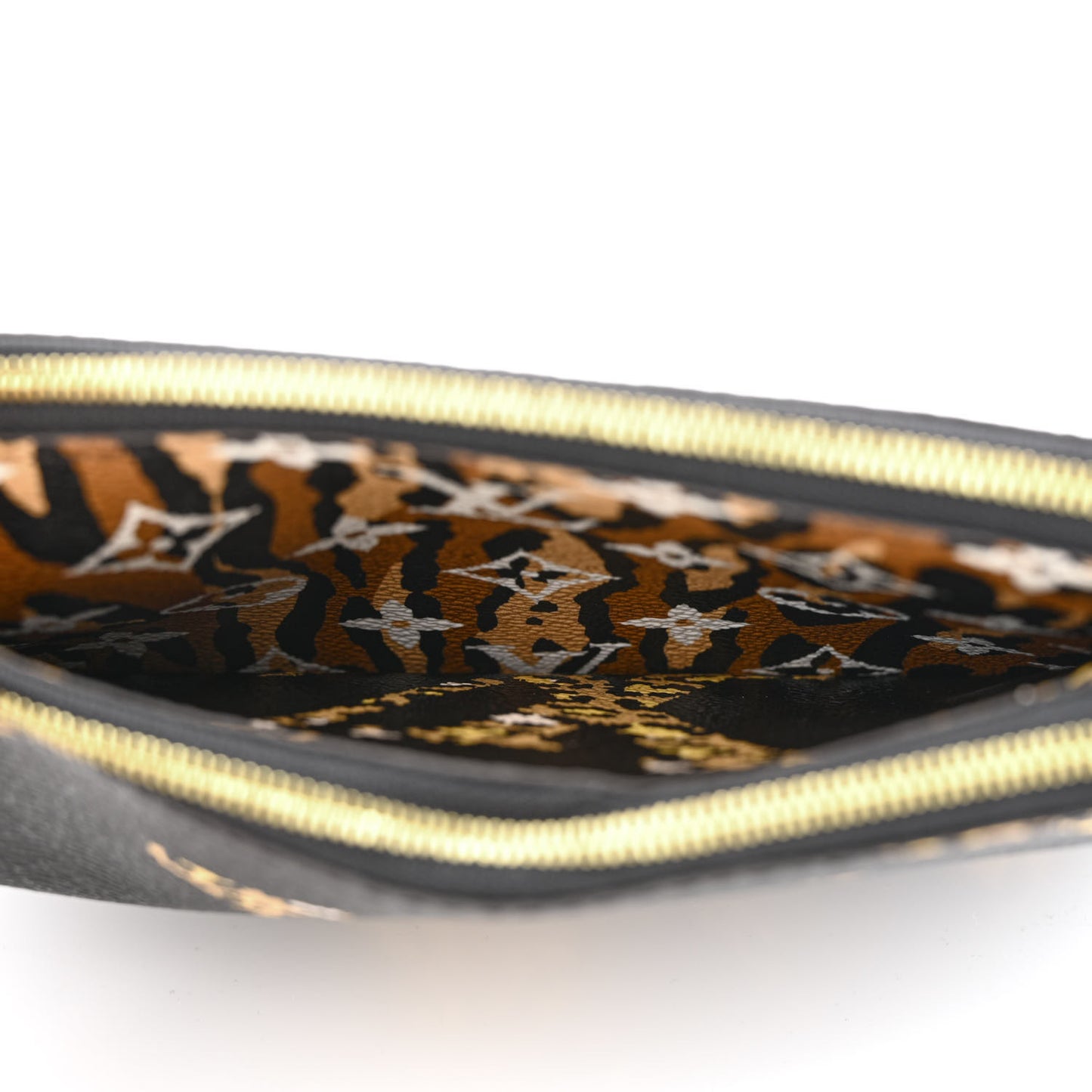 Monogram Giant Jungle Pochette Double Zip Black