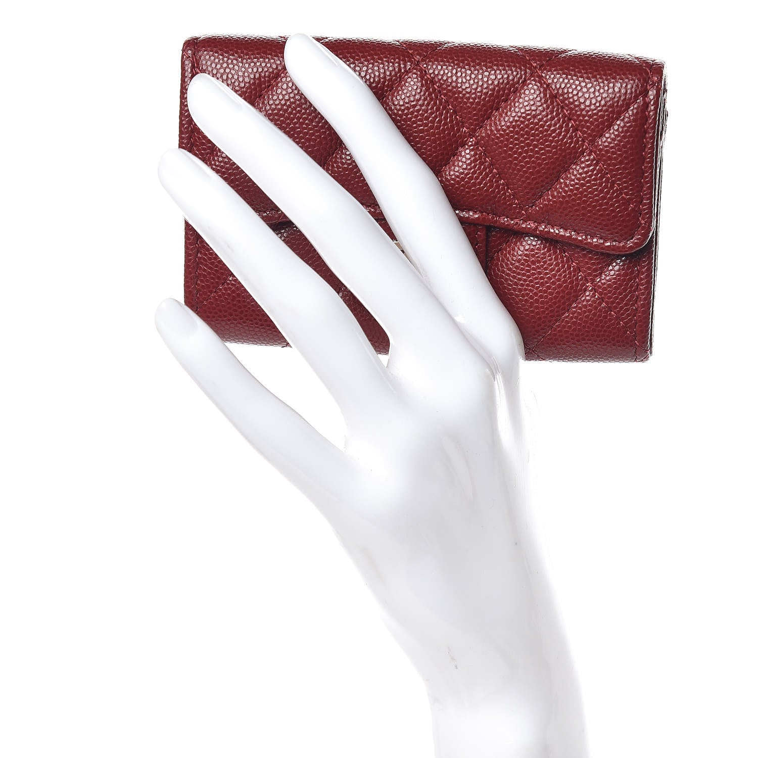 Chanel Iridescent Caviar Quilted Flap Card Holder Burgundy 2 of 9