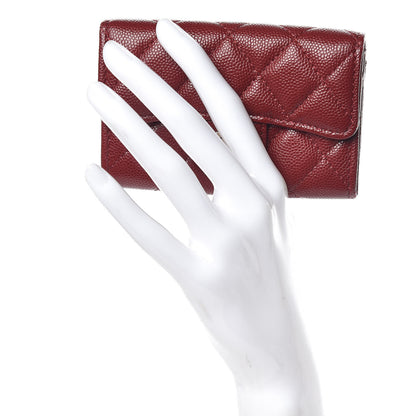 Chanel Iridescent Caviar Quilted Flap Card Holder Burgundy 2 of 9