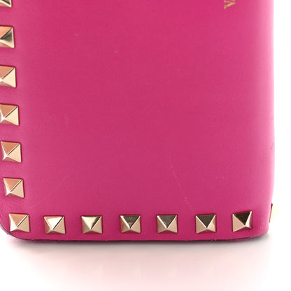 Valentino Garavani Calfskin Rockstud Zip Around Wallet Bright Fuxia 8 of 16