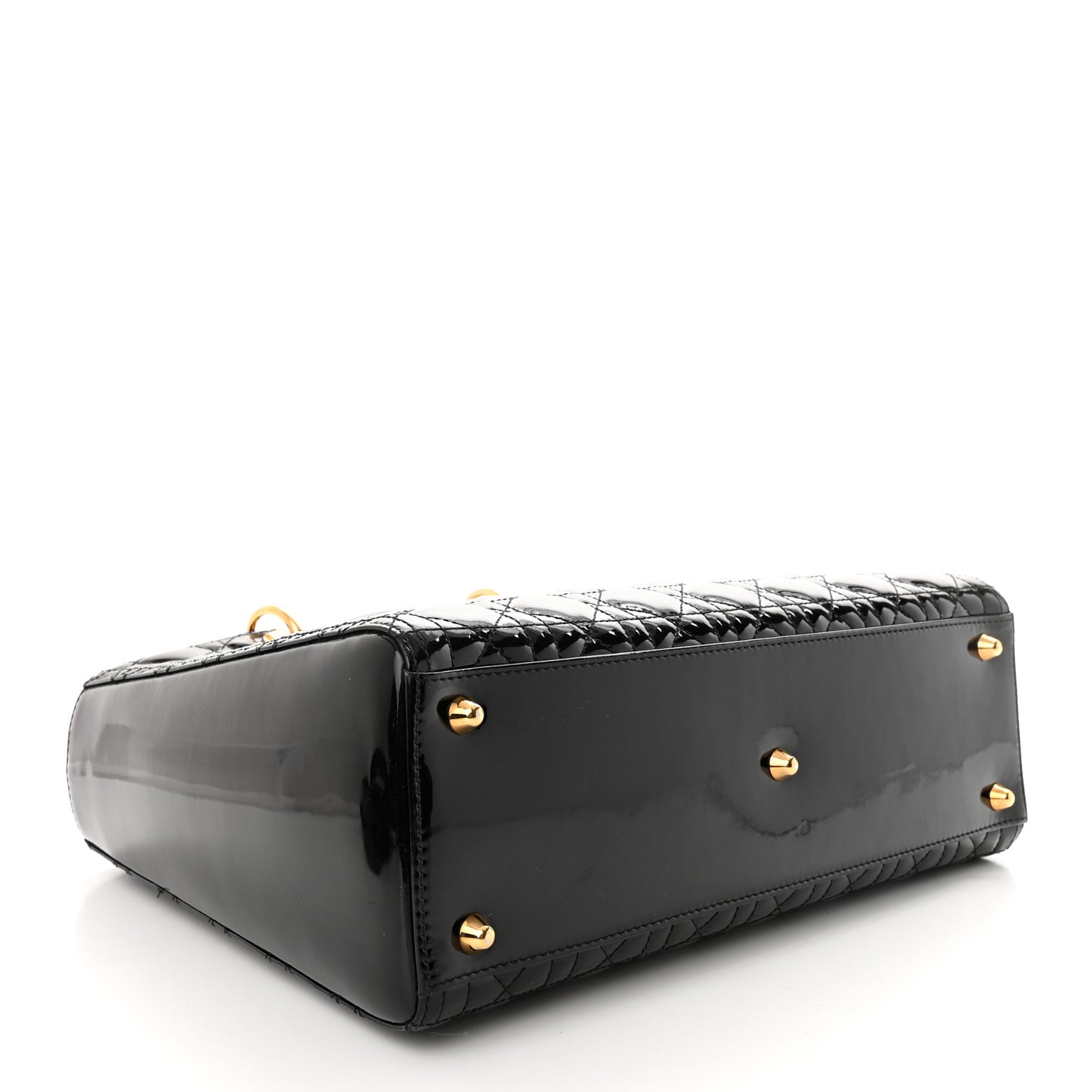 Patent Cannage Large Lady Dior Black