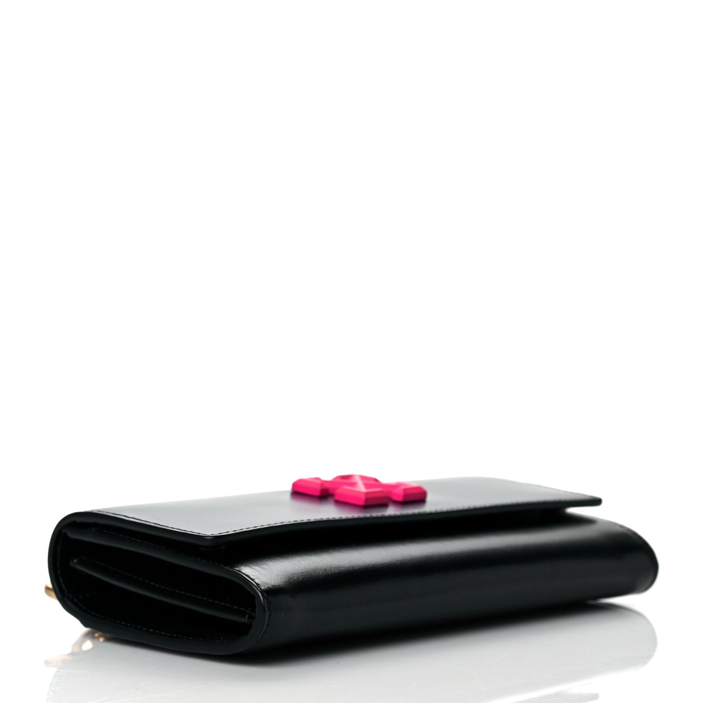 Calfskin Jitney Chain Wallet Black