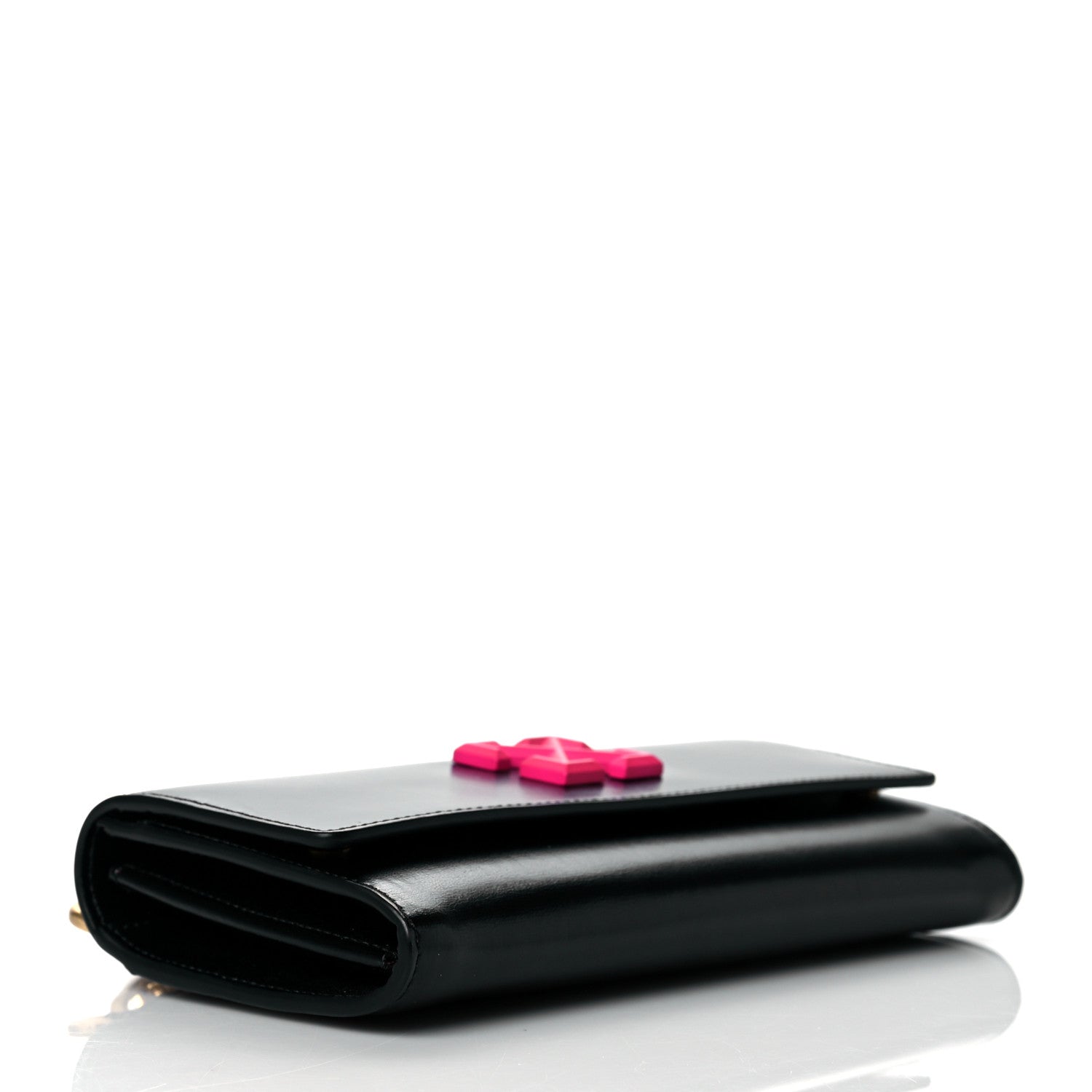 Off-White Calfskin Jitney Chain Wallet Black 3 of 8