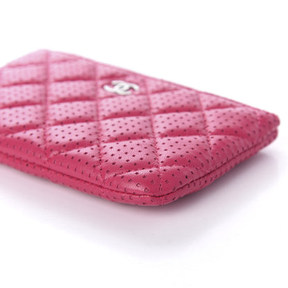 Chanel Perforated Lambskin Quilted Small Cosmetic Case Pink 7 of 11