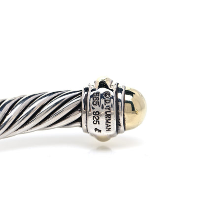 David Yurman Sterling Silver 14K Yellow Gold 7mm Cable Classics Bracelet 4 of 5
