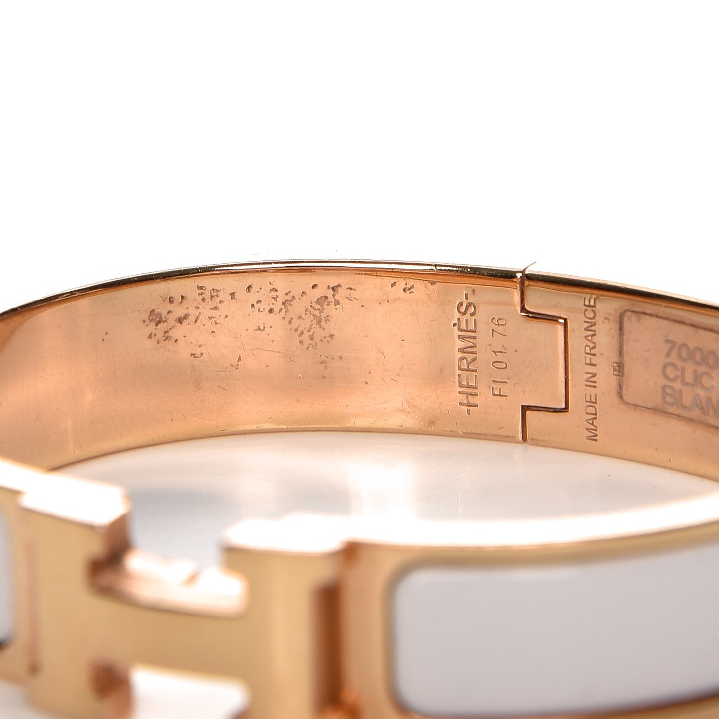 Enamel Narrow Clic Clac H Bracelet PM White