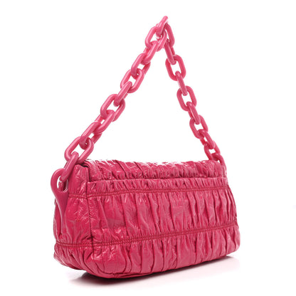 Prada Vernice Gaufre Shoulder Bag Fuxia 2 of 11