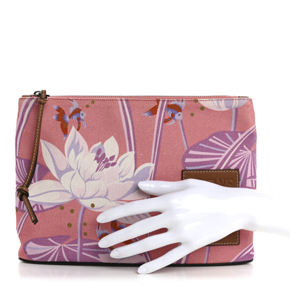 Loewe Canvas Waterlily Print Paula's Ibiza Small Pouch Pink 2 of 9