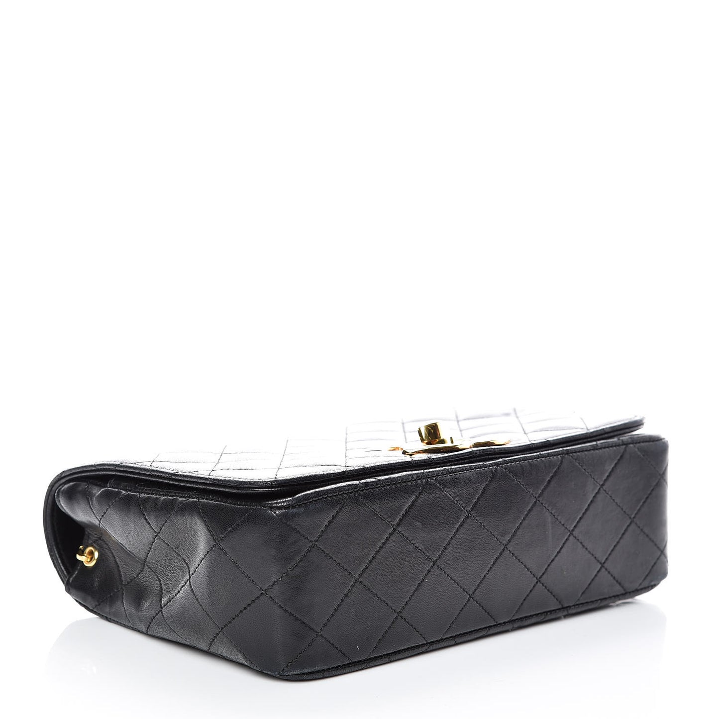 Lambskin Quilted Small Single Flap Black