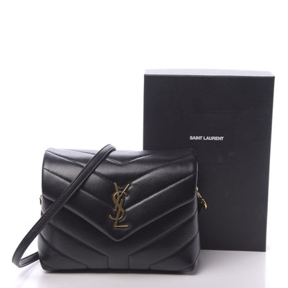 Saint Laurent Calfskin Y Quilted Monogram Toy Loulou Crossbody Bag Black 10 of 10