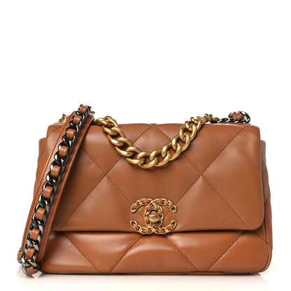 Chanel Lambskin Quilted Medium Chanel 19 Flap Brown 1 of 9
