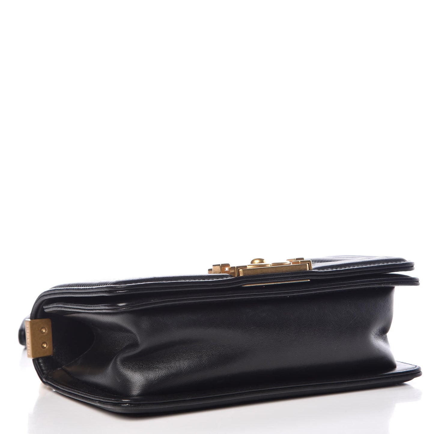 Lambskin Quilted Small Boy Flap Black