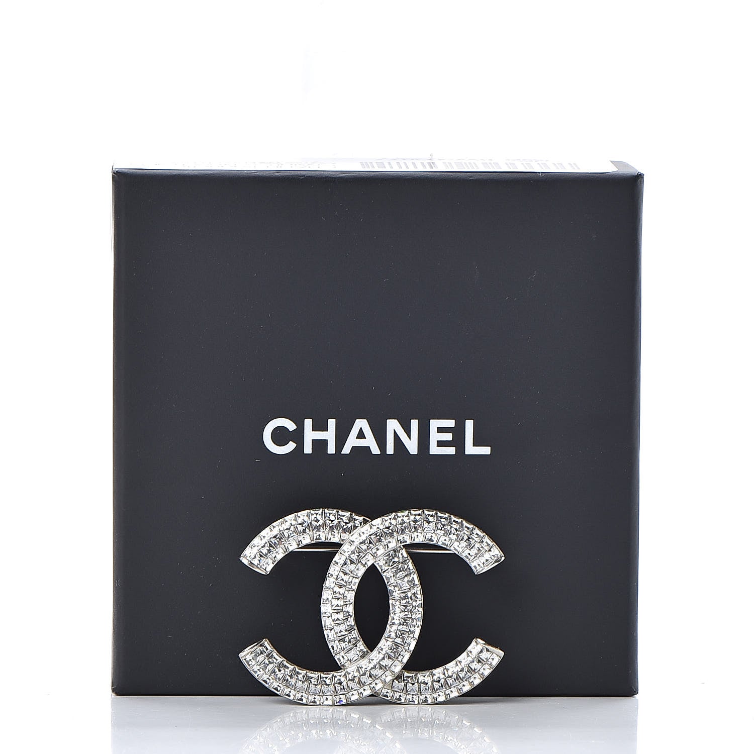 Chanel Baguette Crystal CC Brooch Silver 5 of 5