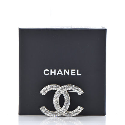 Chanel Baguette Crystal CC Brooch Silver 5 of 5