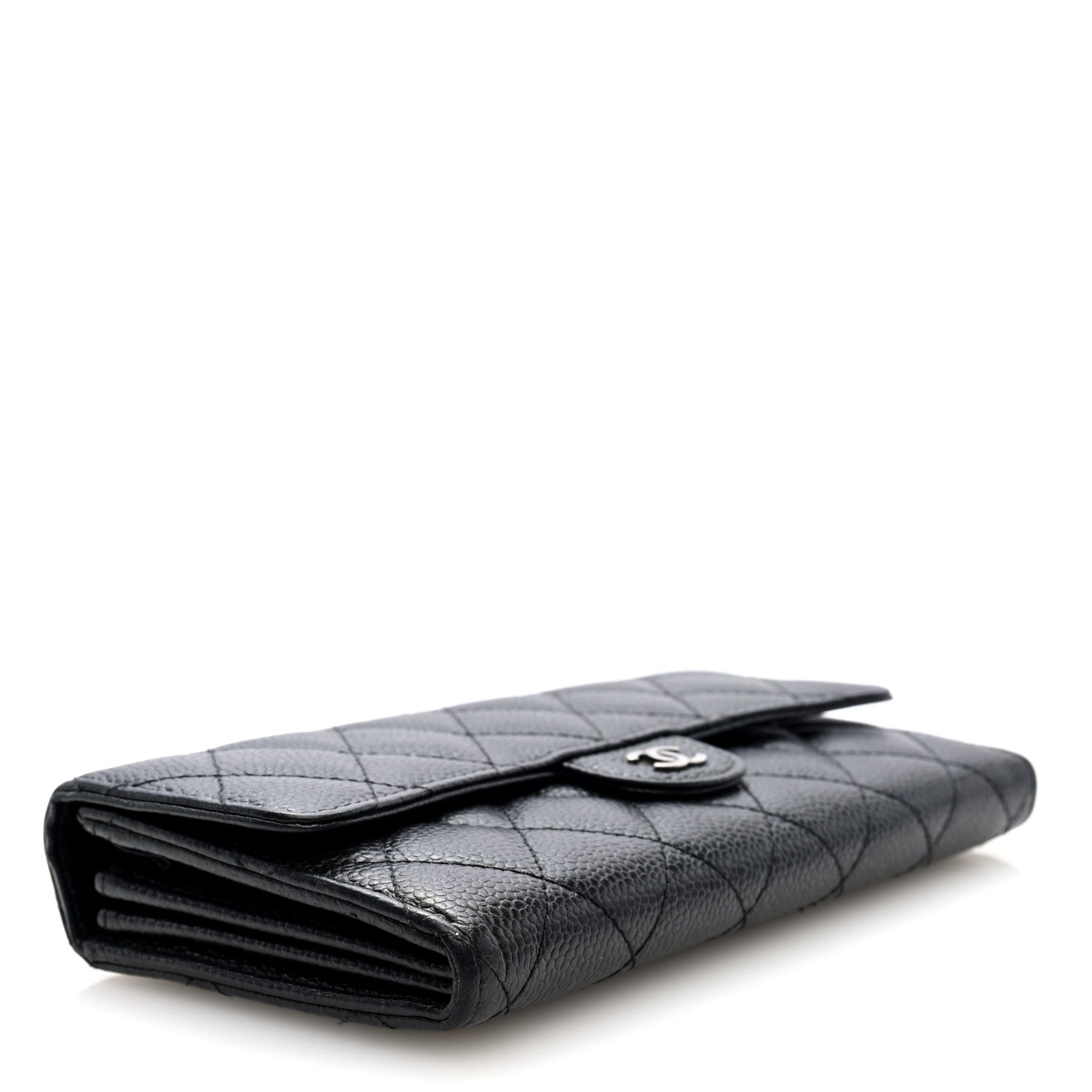 Chanel Caviar Quilted Large Gusset Flap Wallet Black 4 of 7