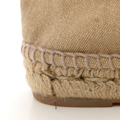 Chanel Linen CC Espadrilles 36 Beige Black 10 of 13
