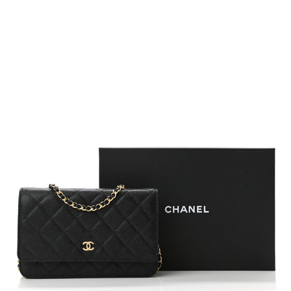 Chanel Caviar Quilted Wallet On Chain WOC Black 12 of 12