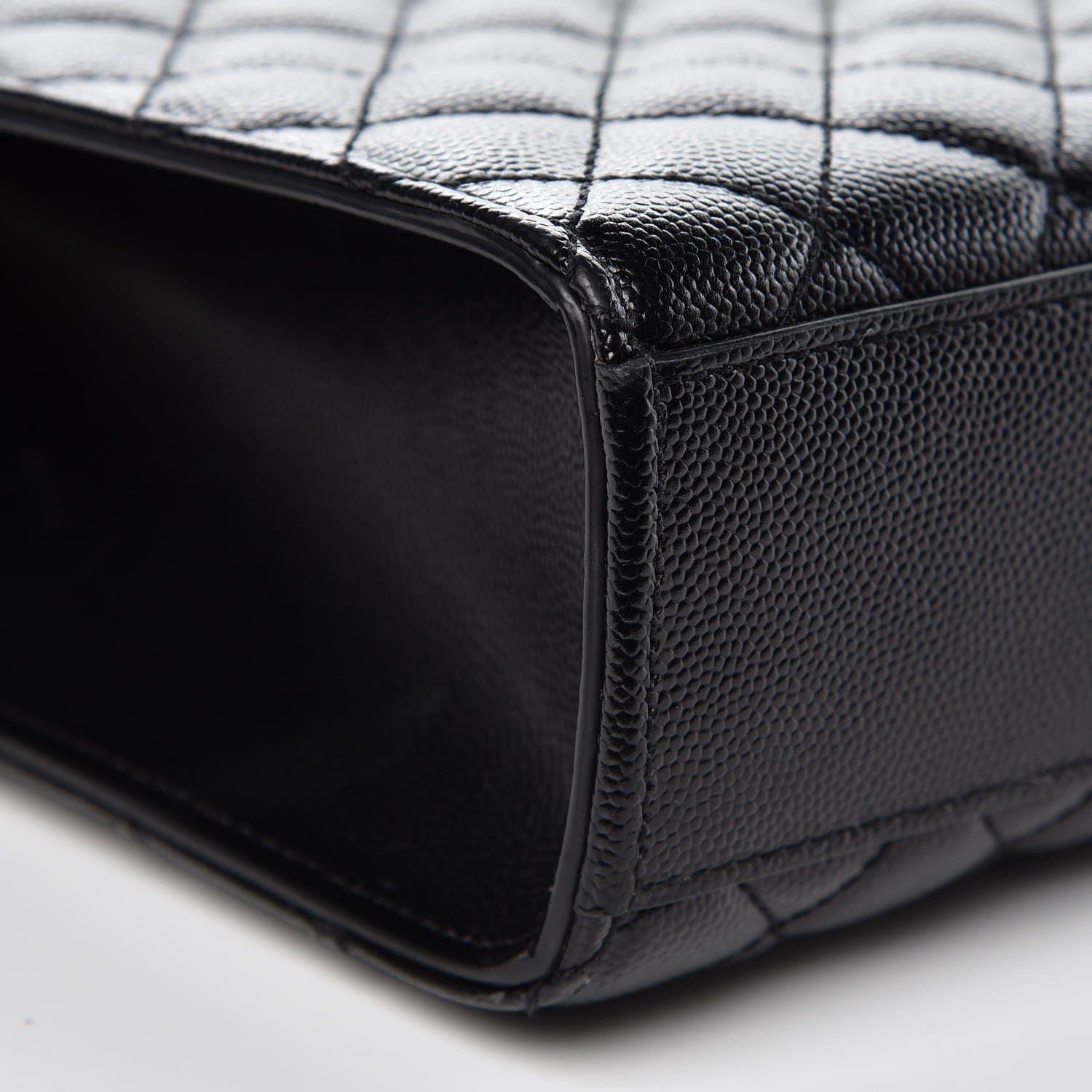 Saint Laurent Grain De Poudre Textured Mixed Matelasse Large Triquilt Monogram Satchel Black 9 of 10