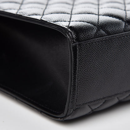 Saint Laurent Grain De Poudre Textured Mixed Matelasse Large Triquilt Monogram Satchel Black 9 of 10