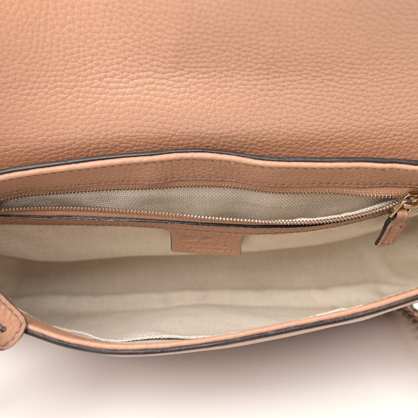 Pebbled Calfskin Medium Soho Flap Crossbody Camelia