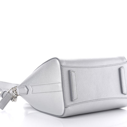 Givenchy Metallic Sugar Goatskin Mini Antigona Silver 6 of 10