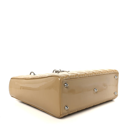 Christian Dior Patent Cannage Large Lady Dior Dark Beige 4 of 10