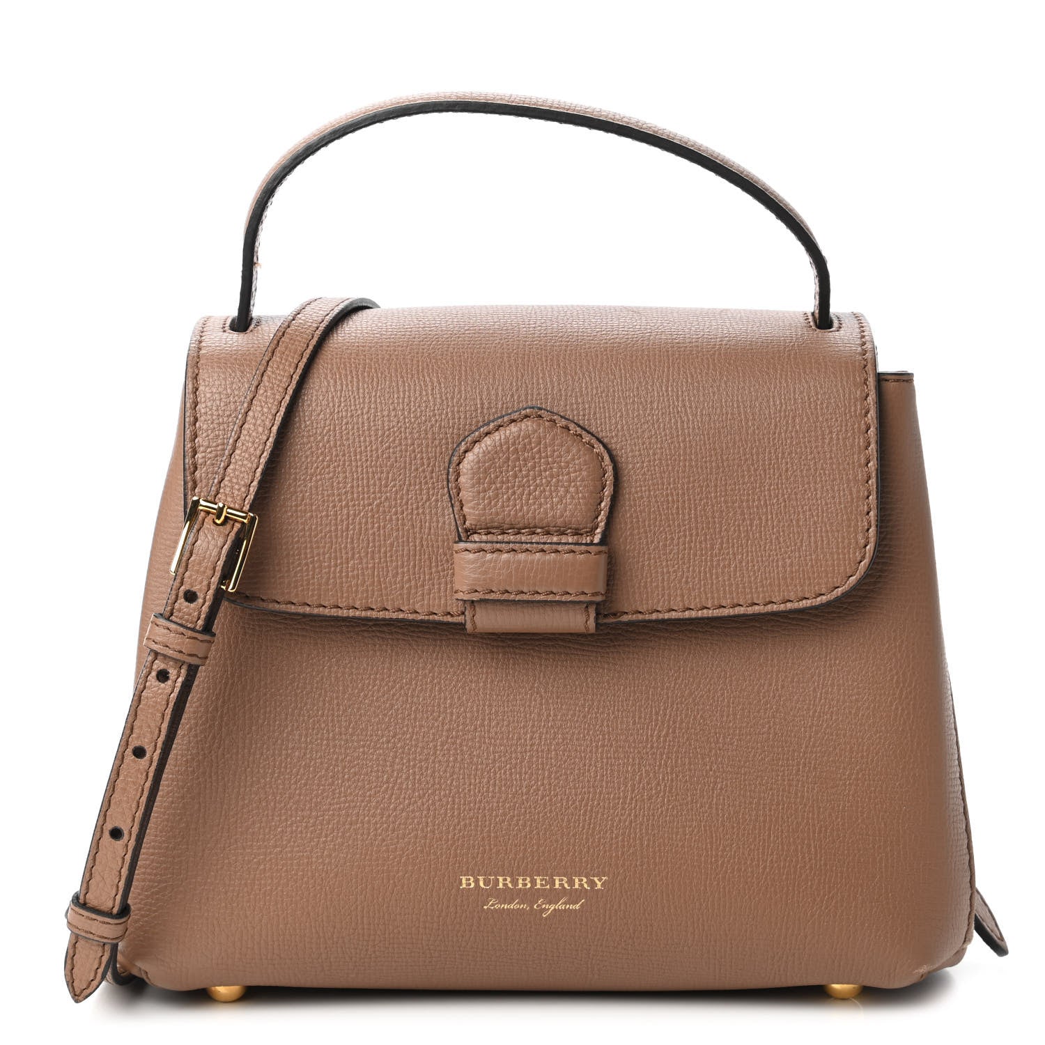 Burberry Derby Calfskin House Check Small Camberley Dark Sand 1 of 10