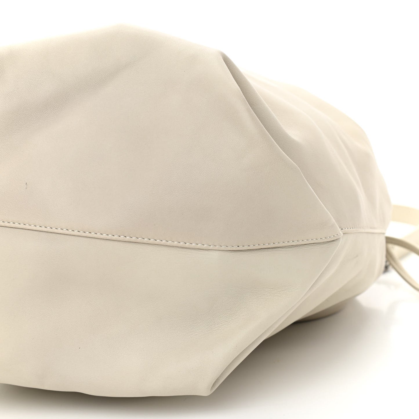 Lambskin Teddy Drawstring Bag Crema Soft
