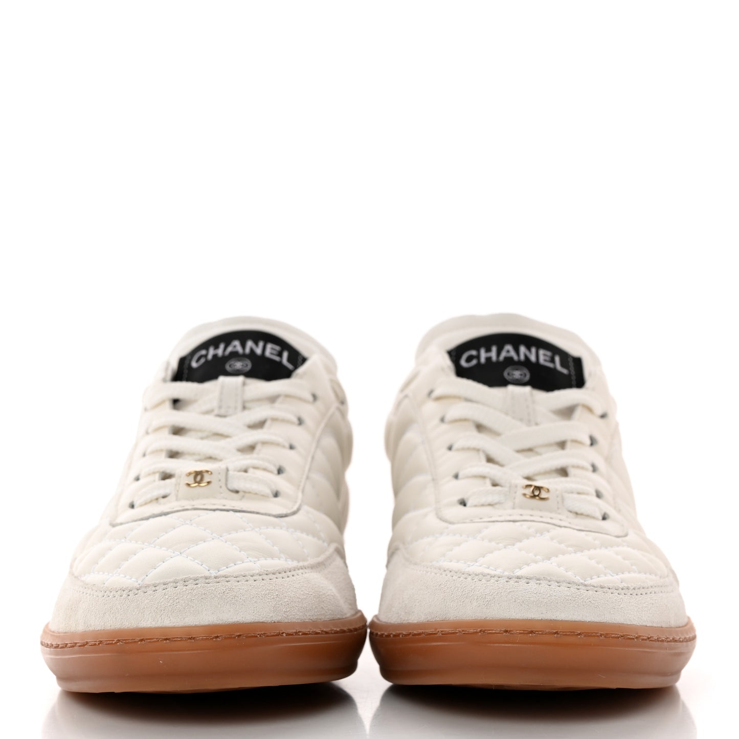 Suede Calfskin Quilted Sneakers 36.5 White