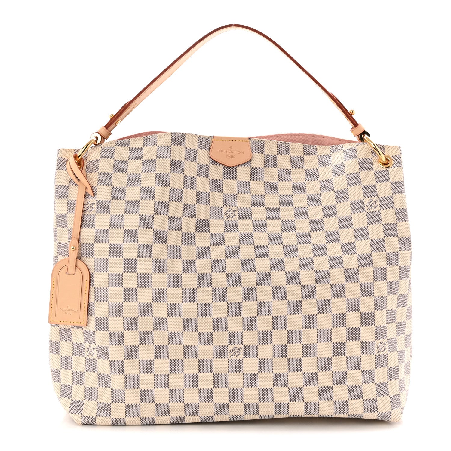 Louis Vuitton Damier Azur Graceful MM Rose Ballerine 1 of 9