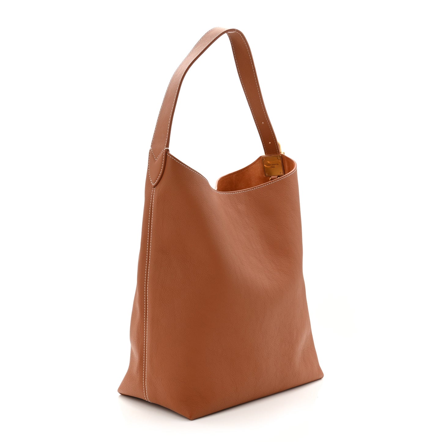 Grained Calfskin Low Key Hobo MM Cognac