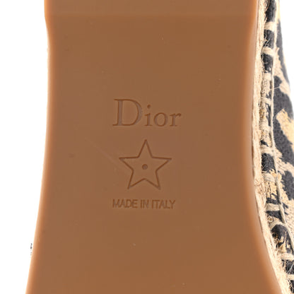 Christian Dior Cotton Embroidered Leopard Print Granville Espadrille 36 Natural 6 of 9