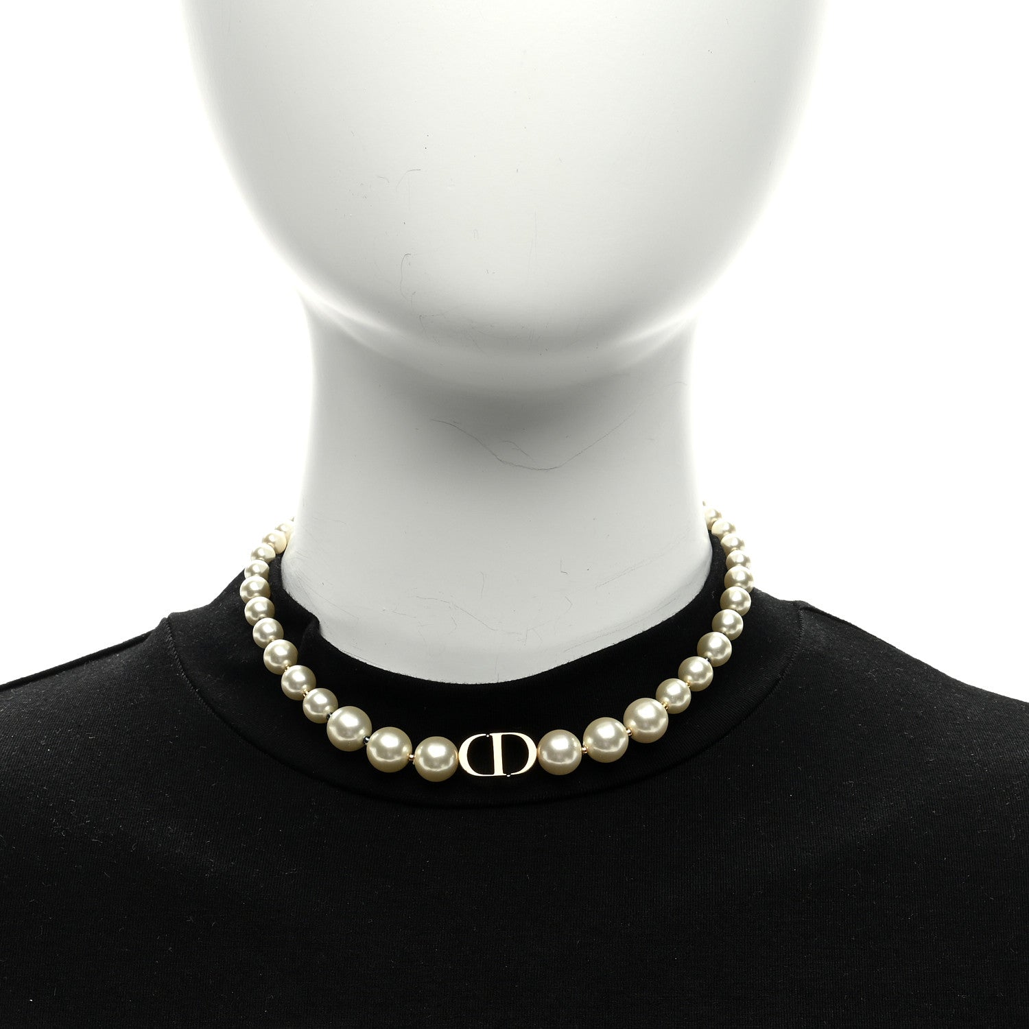 Christian Dior CHRISTIAN DIOR Pearl 30 Montaigne Choker Necklace Gold 3 of 4