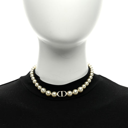 Christian Dior CHRISTIAN DIOR Pearl 30 Montaigne Choker Necklace Gold 3 of 4
