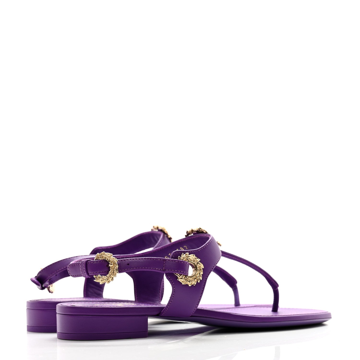 Chanel Lambskin CC Leaf Thong Sandals 37 Purple 4 of 8