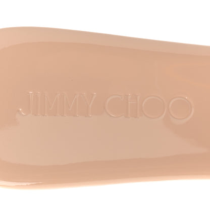 Jimmy Choo Patent Prima Cork Wedge Sandals 38.5 Nude 7 of 7