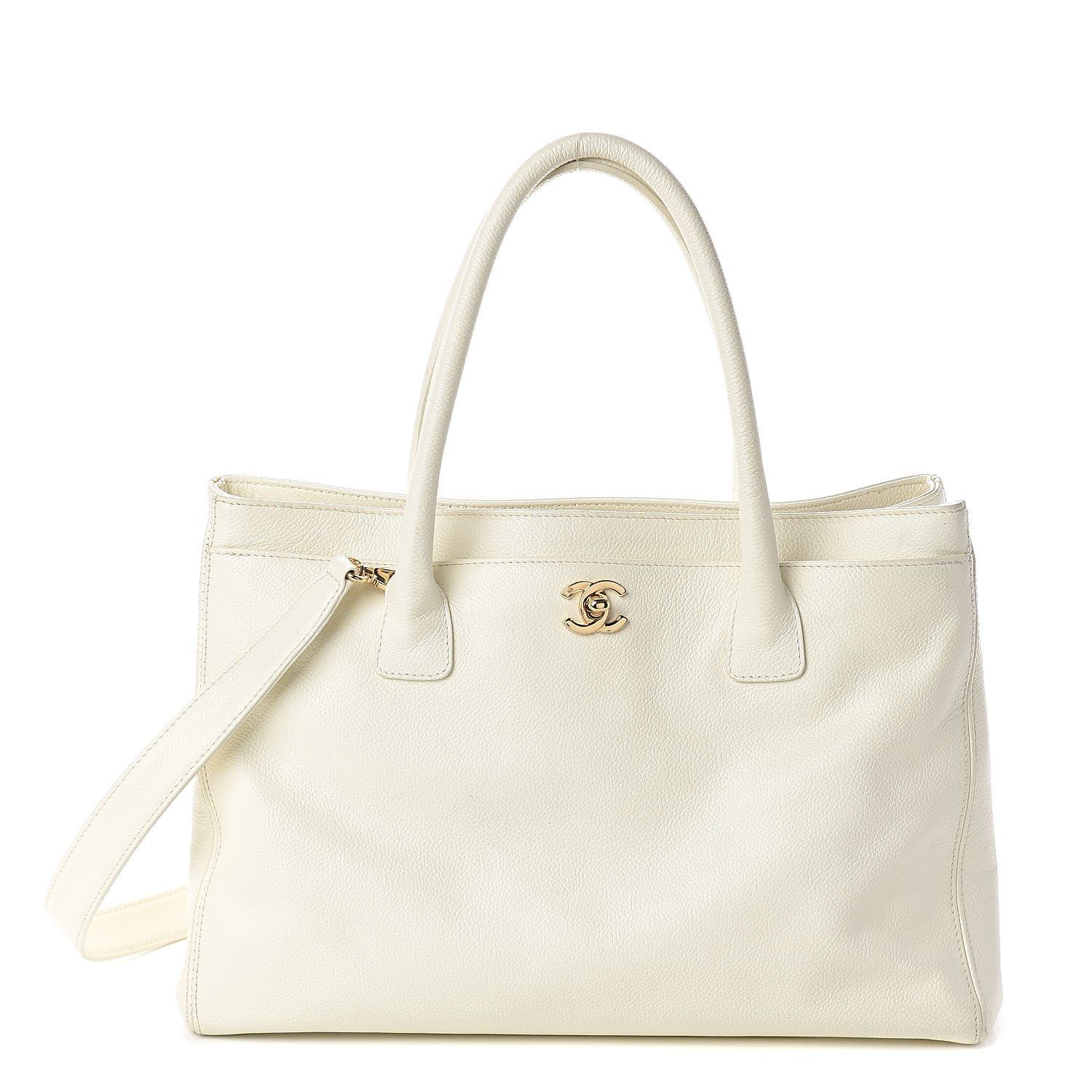 Chanel Calfskin Cerf Executive Shopper Tote White 1 of 10