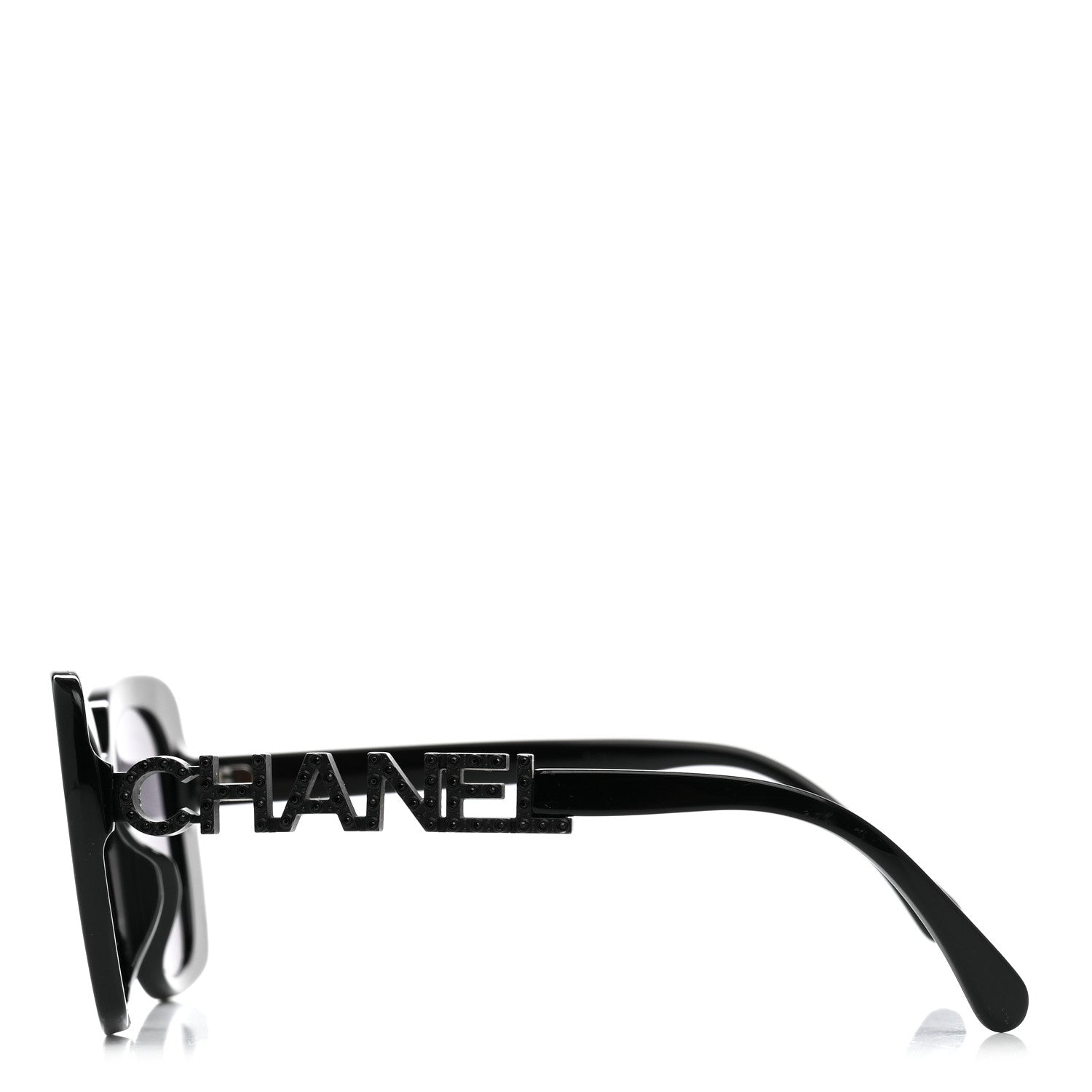 Chanel Acetate Strass Polarized Square Sunglasses 5422-B-A Black