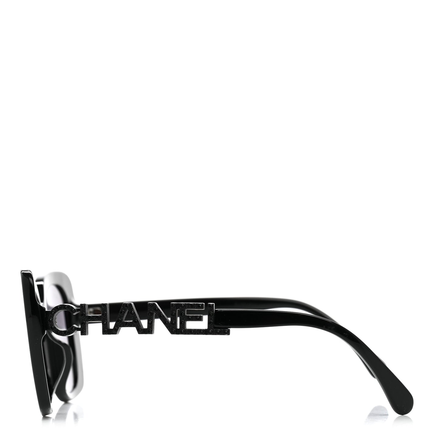 Acetate Strass Polarized Square Sunglasses 5422-B-A Black