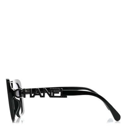 Chanel Acetate Strass Polarized Square Sunglasses 5422-B-A Black 3 of 8
