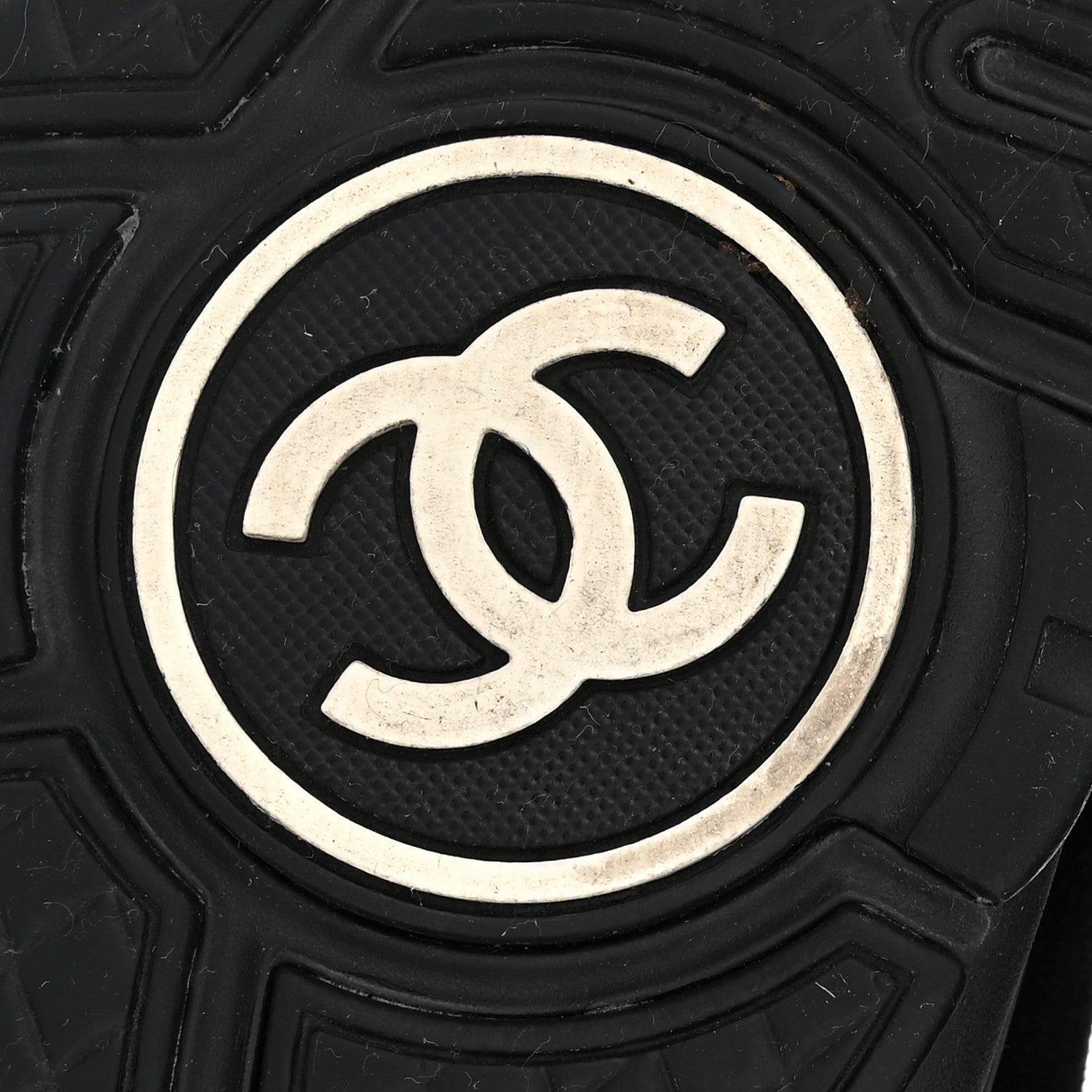 Chanel Fabric Calfskin Suede CC Sneakers 38 Black 9 of 10