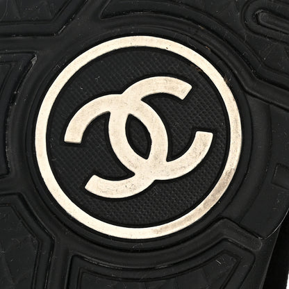Chanel Fabric Calfskin Suede CC Sneakers 38 Black 9 of 10