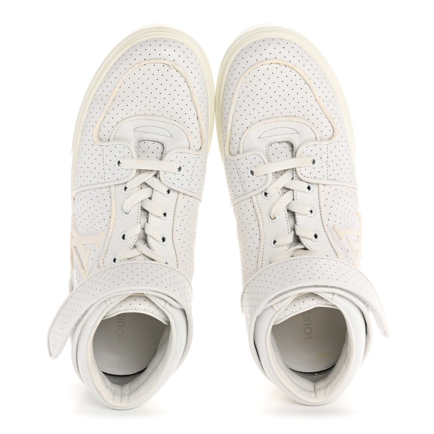 Louis Vuitton Calfskin Perforated Mens Acapulco Sneakers 8 White 2 of 9