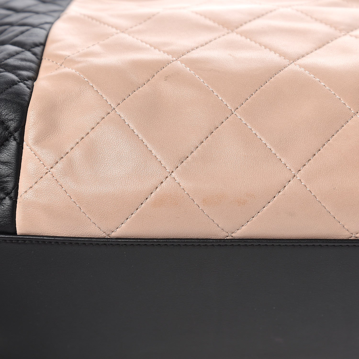 Chanel Lambskin Quilted CC Shopping Tote Black Rose Clair 10 of 15