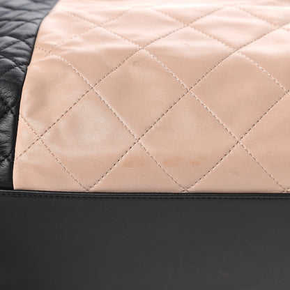 Chanel Lambskin Quilted CC Shopping Tote Black Rose Clair 10 of 15