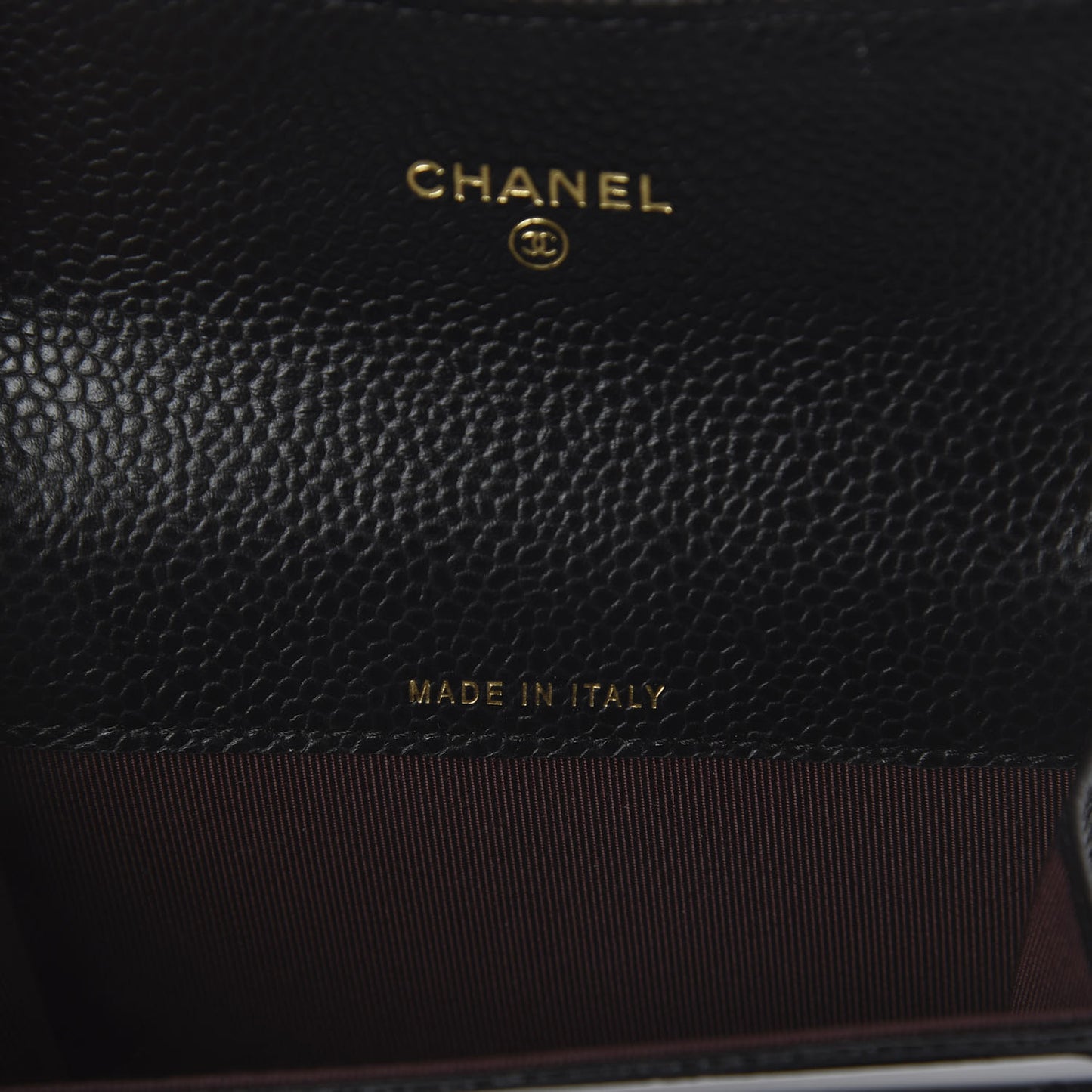 Caviar Quilted Flap Card Holder Wallet Black