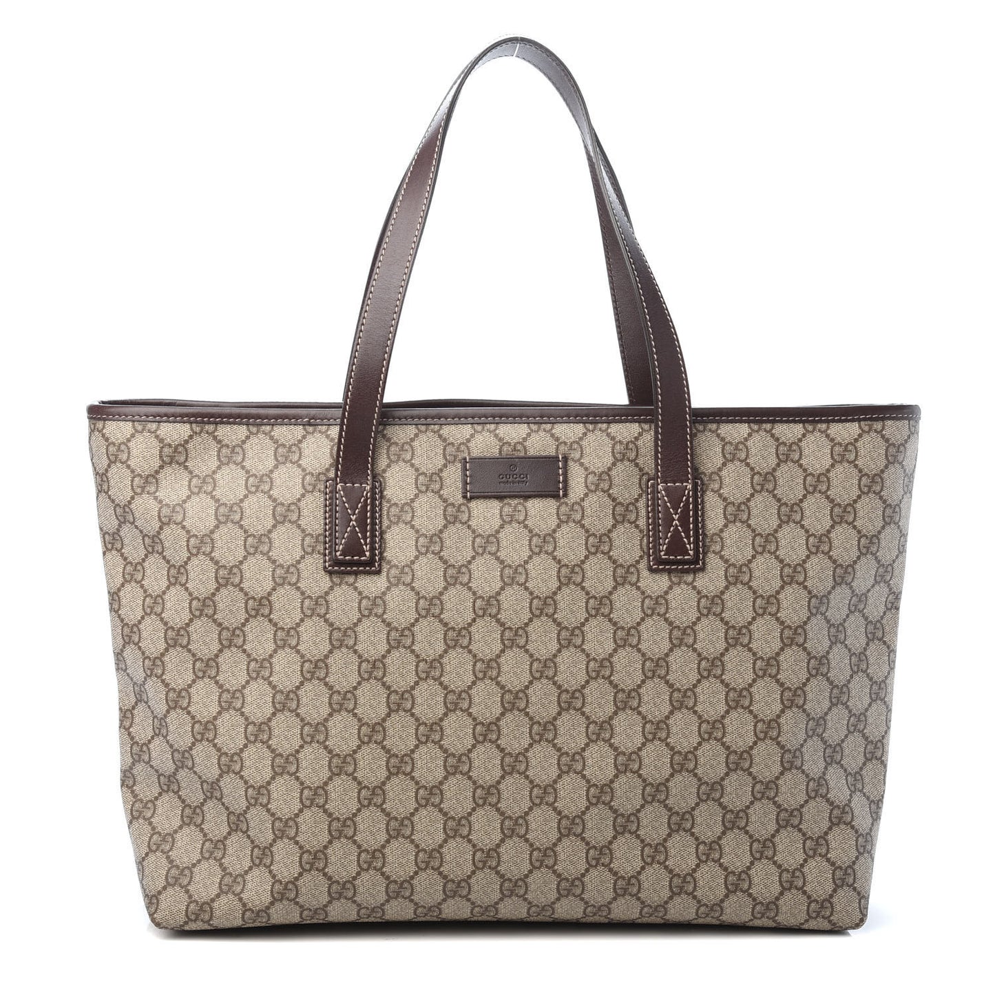 GG Supreme Monogram Medium Zip Tote Dark Brown