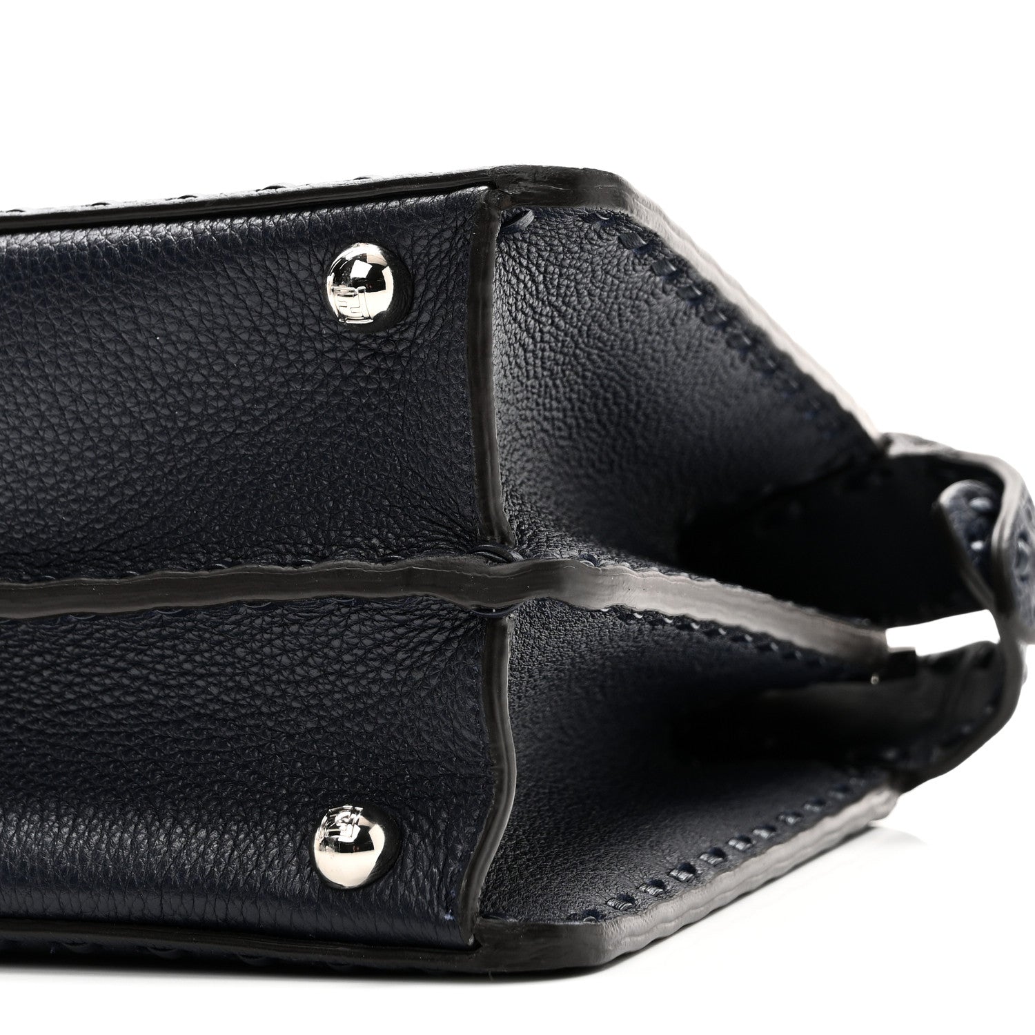 Fendi Cuoio Romano Selleria Bi-Color Small Peekaboo I SEE U Satchel Placca Argento 10 of 10